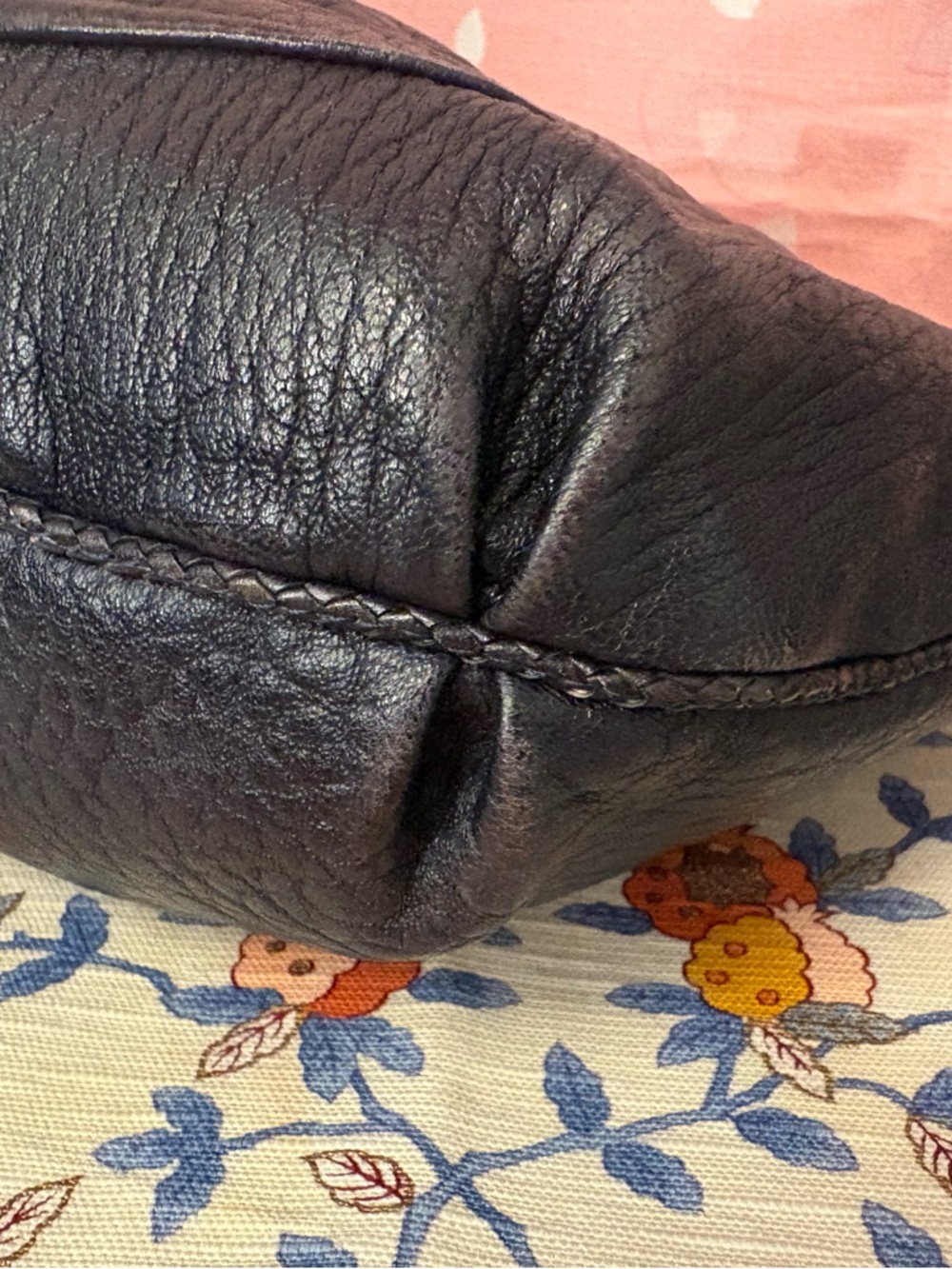 Fendi Spy Hobo Nappa Leather Blueberry Bag Purse Dark Blue - Picture 13 of 14